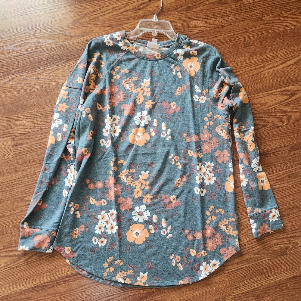 LuLaRoe Gray and Orange Stylish Tunic